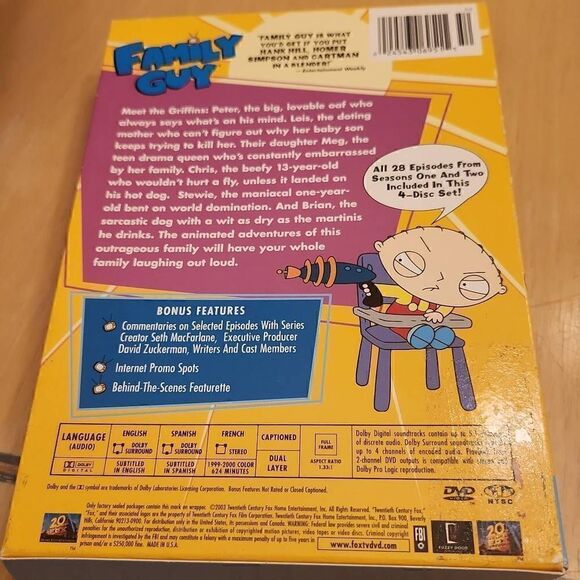Family Guy Volume one Season 1 & 2 dvds - Picture 2 of 3